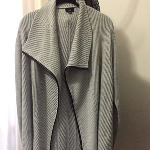 LEATHER-LINED KNIT SWEATER